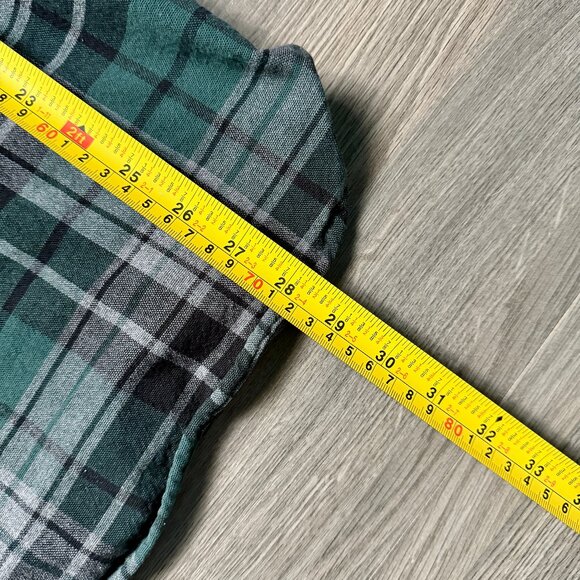 *Vintage L.L. Bean Men's Chamois Cloth Plaid Shirt - Green - Picture 5 of 5